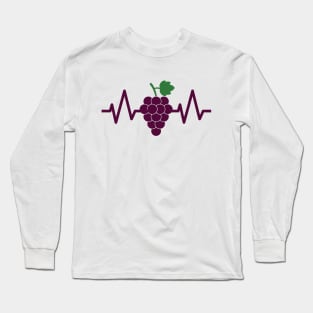 heart grapes graphic for fruit likers awesome matching couple family cute Long Sleeve T-Shirt